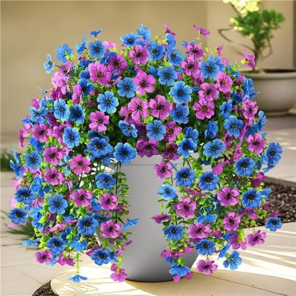 2Pcs Artificial Flowers for Outdoor UV Resistant Artificial Plants Easy Assembly - Picture 1 of 8